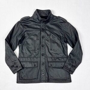 Kane And Unke Utility Jacket Mens Large Black Military Style Coat